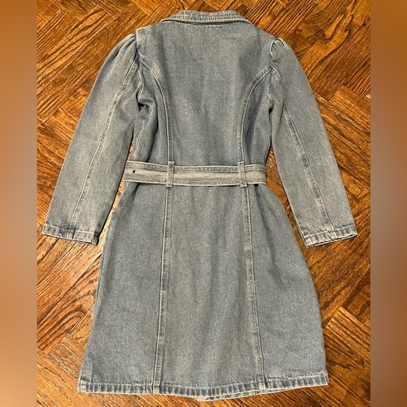 LICHI Germany Designer Denim Long Sleeve Belted Button Down Dress Pockets NEW XS - Picture 2 of 8